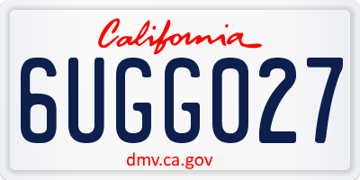 CA license plate 6UGG027
