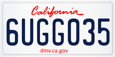 CA license plate 6UGG035