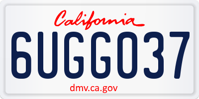 CA license plate 6UGG037