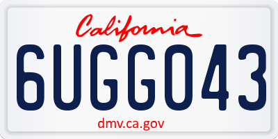 CA license plate 6UGG043