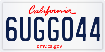 CA license plate 6UGG044