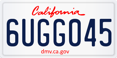 CA license plate 6UGG045