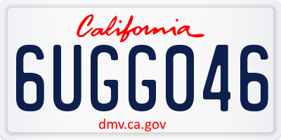 CA license plate 6UGG046