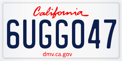 CA license plate 6UGG047