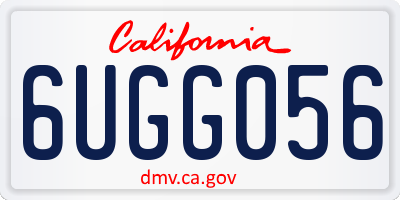 CA license plate 6UGG056