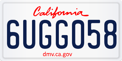 CA license plate 6UGG058