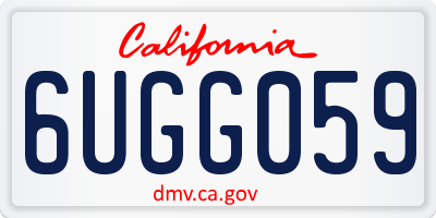 CA license plate 6UGG059