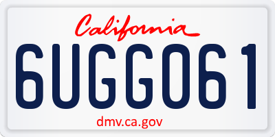 CA license plate 6UGG061