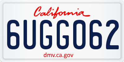 CA license plate 6UGG062