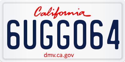 CA license plate 6UGG064