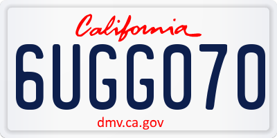 CA license plate 6UGG070