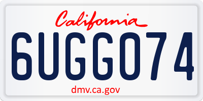 CA license plate 6UGG074