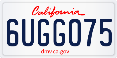 CA license plate 6UGG075