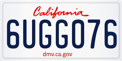 CA license plate 6UGG076