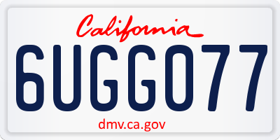 CA license plate 6UGG077