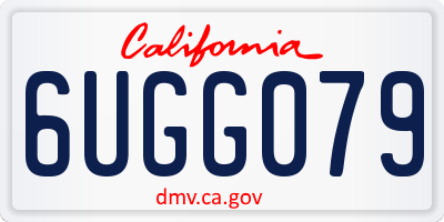 CA license plate 6UGG079