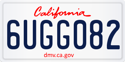 CA license plate 6UGG082