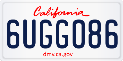 CA license plate 6UGG086