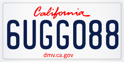 CA license plate 6UGG088