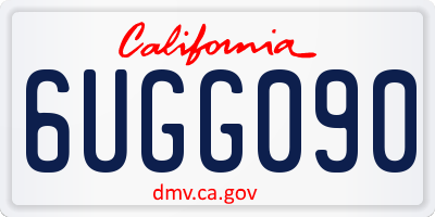 CA license plate 6UGG090