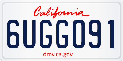 CA license plate 6UGG091