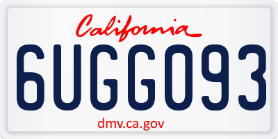 CA license plate 6UGG093