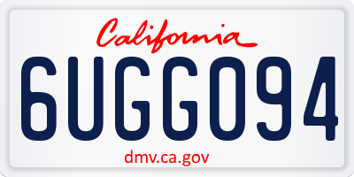 CA license plate 6UGG094