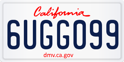 CA license plate 6UGG099