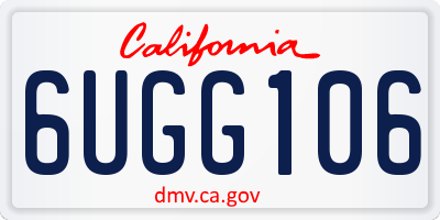 CA license plate 6UGG106