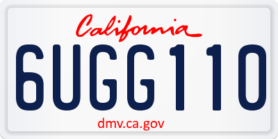 CA license plate 6UGG110