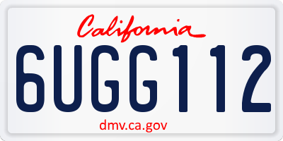 CA license plate 6UGG112