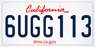 CA license plate 6UGG113