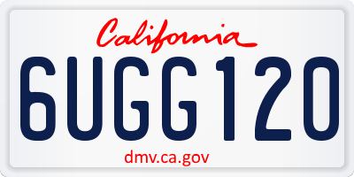 CA license plate 6UGG120