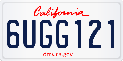 CA license plate 6UGG121