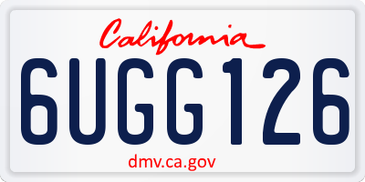 CA license plate 6UGG126