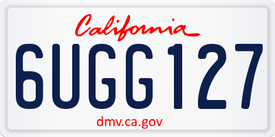 CA license plate 6UGG127
