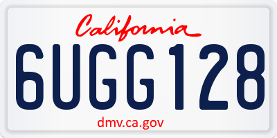 CA license plate 6UGG128