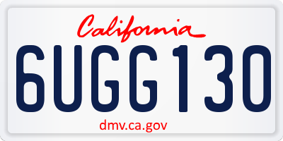 CA license plate 6UGG130