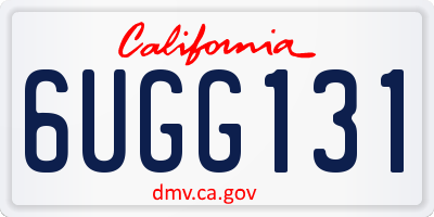 CA license plate 6UGG131