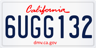 CA license plate 6UGG132