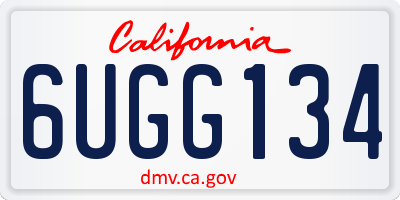 CA license plate 6UGG134