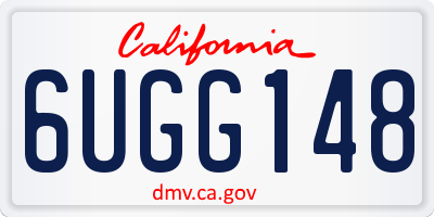 CA license plate 6UGG148