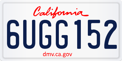 CA license plate 6UGG152
