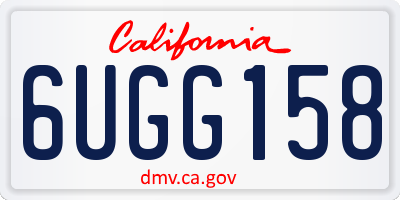 CA license plate 6UGG158
