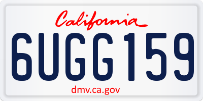 CA license plate 6UGG159
