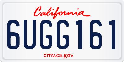 CA license plate 6UGG161