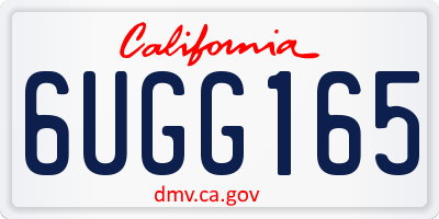 CA license plate 6UGG165