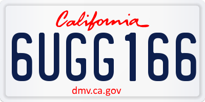 CA license plate 6UGG166