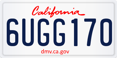 CA license plate 6UGG170