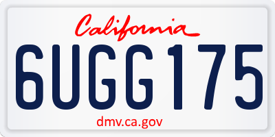 CA license plate 6UGG175
